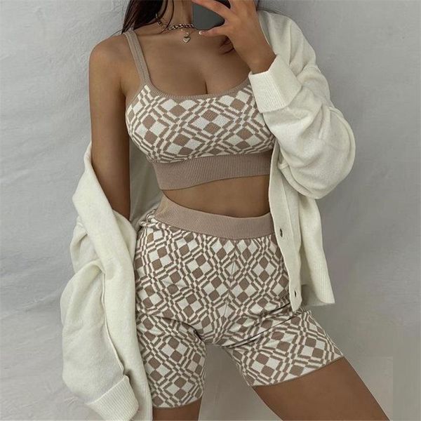 women's tracksuits y2k autumn geometric pattern woolen tight knit vest and shorts two-piece knitted suit casual all-match fur, Gray
women's tracksuits y2k autumn geometric pattern woolen tight knit vest and shorts two-piece knitted suit casual all-match fur, Gray