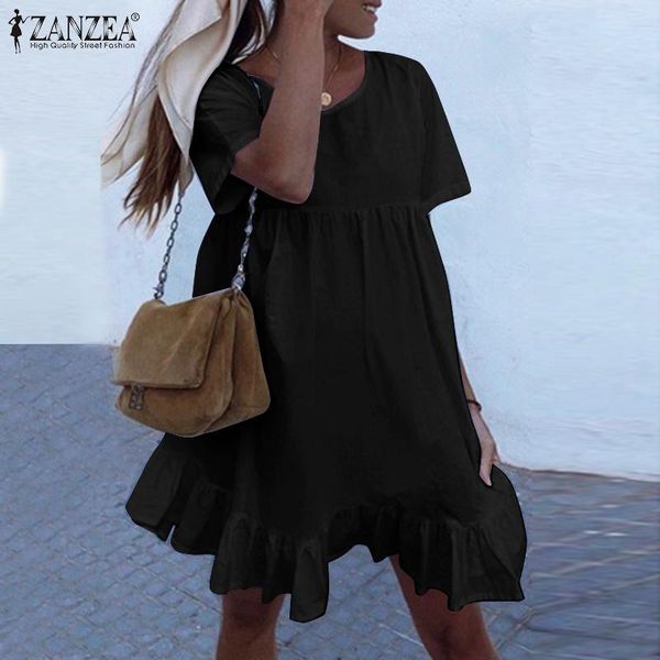 casual dresses holiday plus size ol vestidos zanzea summer o neck solid mini dress women short sleeve plain ruffle sundress female tunic, Black;gray
casual dresses holiday plus size ol vestidos zanzea summer o neck solid mini dress women short sleeve plain ruffle sundress female tunic, Black;gray