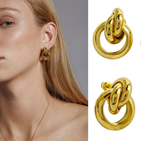 charm jewelry circle earrings with thin round face 18k european and american fashion cold wind, Golden
charm jewelry circle earrings with thin round face 18k european and american fashion cold wind, Golden