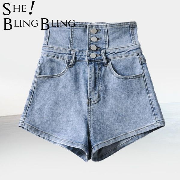 women's shorts sheblingbling summer women with high waist button solid denim femme street blue skinny plus size, White;black
women's shorts sheblingbling summer women with high waist button solid denim femme street blue skinny plus size, White;black