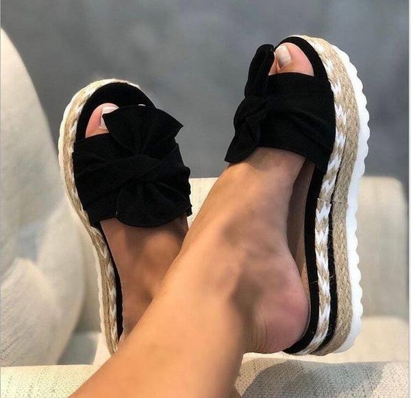 spot 2020 summer new large size foreign trade women's shoes bowknot hemp rope thick soled a flip flops flip-flop women, Black
spot 2020 summer new large size foreign trade women's shoes bowknot hemp rope thick soled a flip flops flip-flop women, Black