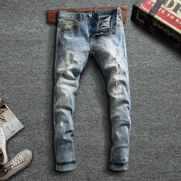 jeans italian style fashion men jeans retro light blue elastic slim fit ripped denim trousers streetwear vintage designer cotton pants
jeans italian style fashion men jeans retro light blue elastic slim fit ripped denim trousers streetwear vintage designer cotton pants