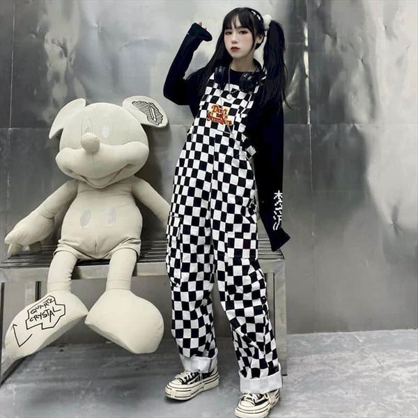 spring autumn vintage casual loose women romper wide leg overalls plus size plaid print streetwear hip hop harajuku punk, Black;white
spring autumn vintage casual loose women romper wide leg overalls plus size plaid print streetwear hip hop harajuku punk, Black;white