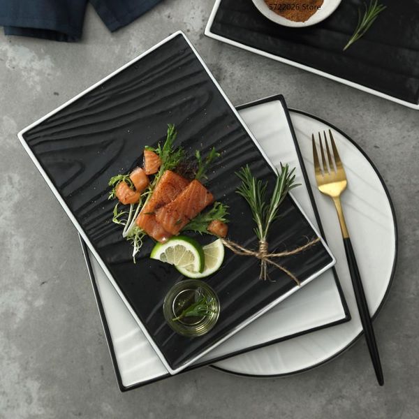 dishes & plates nordic household shallow plate steak high-end restaurant black white rectangular ceramic el tableware
dishes & plates nordic household shallow plate steak high-end restaurant black white rectangular ceramic el tableware