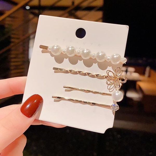 hair clips & barrettes 3/4pcs/set women's elegant geometric simulated pearls ornament side barrette hairpins accessories, Golden;silver
hair clips & barrettes 3/4pcs/set women's elegant geometric simulated pearls ornament side barrette hairpins accessories, Golden;silver
