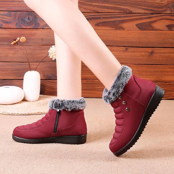 boots plus velvet super warm 2021 non-slip rainproof women winter shoes snow, Black 
boots plus velvet super warm 2021 non-slip rainproof women winter shoes snow, Black