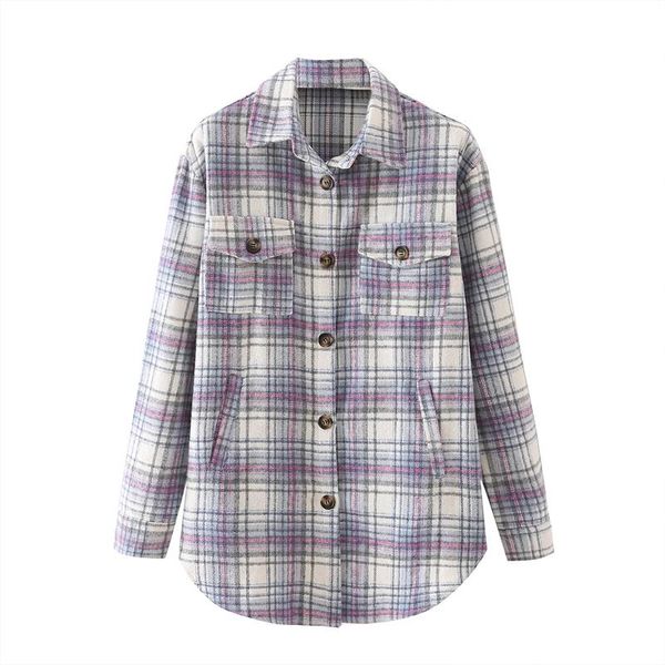 women's jackets vintage women woolen plaid shirt coat spring-autumn fashion ladies elegant loose blouses streetwear girls oversize outw, Black;brown
women's jackets vintage women woolen plaid shirt coat spring-autumn fashion ladies elegant loose blouses streetwear girls oversize outw, Black;brown