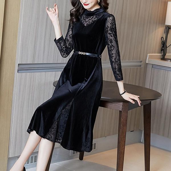 casual dresses 2021 5xl plus size black lace velvet midi dress autumn winter vintage long sleeve women elegant bodycon party vestido, Black;gray
casual dresses 2021 5xl plus size black lace velvet midi dress autumn winter vintage long sleeve women elegant bodycon party vestido, Black;gray