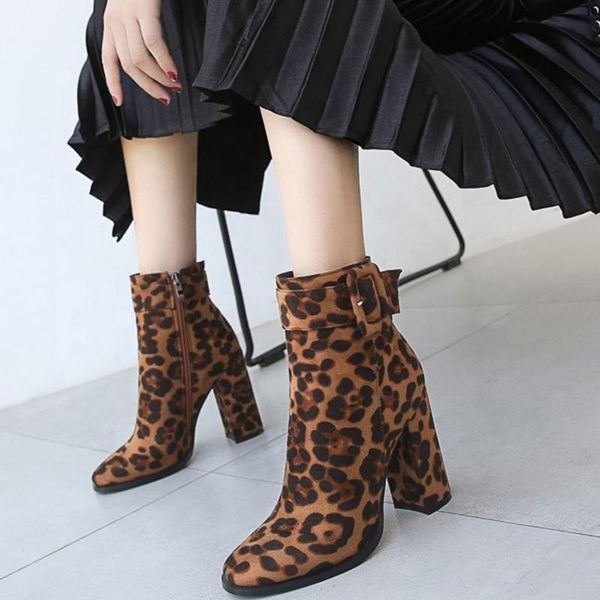 boots leopard print suede women chunky heels shoes short women's ankle buckles, Black
boots leopard print suede women chunky heels shoes short women's ankle buckles, Black
