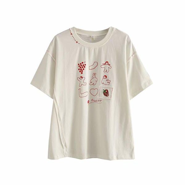 women t shirt white cartoon appliques harakuju shirts short sleeve o-neck 2021 summer sweet girl cotton tees camisas mujer women's t-sh
women t shirt white cartoon appliques harakuju shirts short sleeve o-neck 2021 summer sweet girl cotton tees camisas mujer women's t-sh