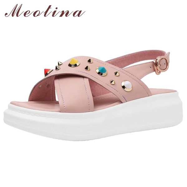 dress shoes meotina summer sandals women natural genuine leather rivets flat platform sheepskin buckle open toe lady 39, Black
dress shoes meotina summer sandals women natural genuine leather rivets flat platform sheepskin buckle open toe lady 39, Black