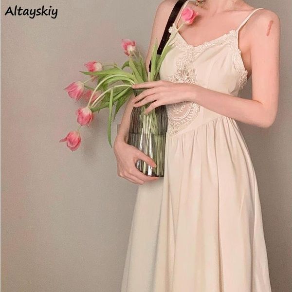 casual dresses dress women summer temperament solid loose lace spaghetti strap high waist sweet hollow out french vintage leisure female, Black;gray
casual dresses dress women summer temperament solid loose lace spaghetti strap high waist sweet hollow out french vintage leisure female, Black;gray