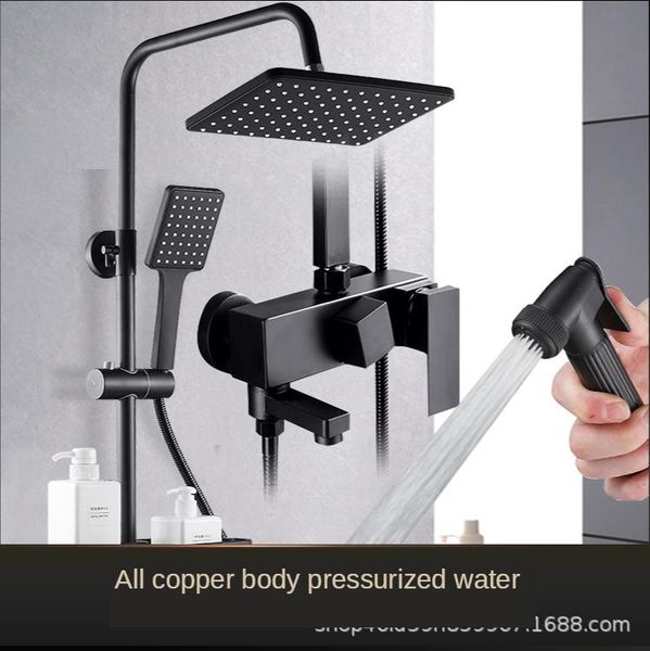 bathroom toilet shower head full copper thermostatic black set stylish household pressurized rain sets
bathroom toilet shower head full copper thermostatic black set stylish household pressurized rain sets
