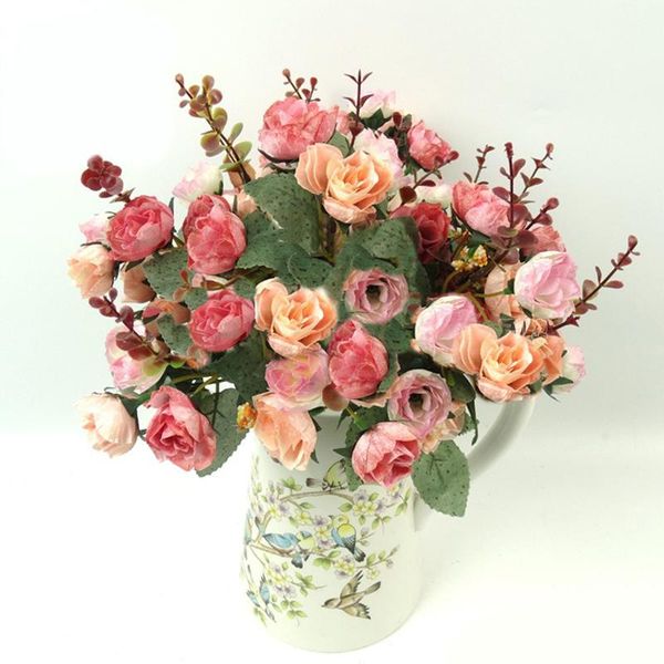 decorative flowers & wreaths artificial rose flower bouquet 21 heads silk pink fake leaf for vase home wedding decoration 32cm
decorative flowers & wreaths artificial rose flower bouquet 21 heads silk pink fake leaf for vase home wedding decoration 32cm