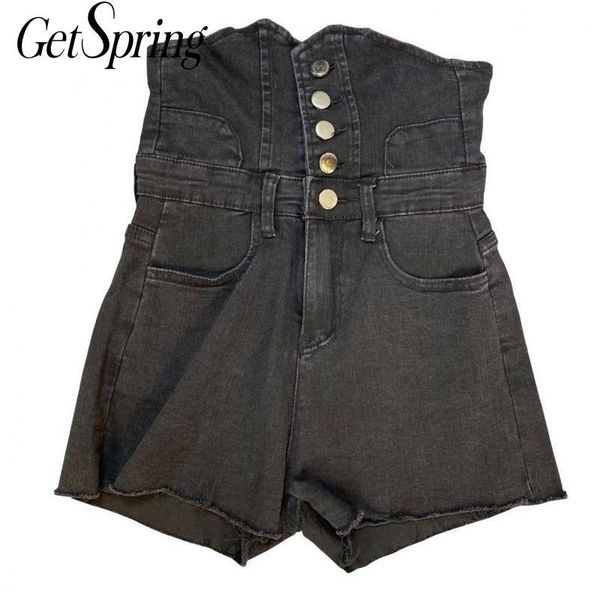women short plus size denim high waist shorts all match vintage casual jeans summer fashion 210430, White;black
women short plus size denim high waist shorts all match vintage casual jeans summer fashion 210430, White;black