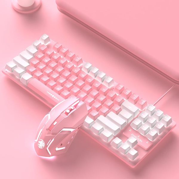 keyboard mouse combos gaming sets and set girl cute pink mute wired usb 87-key office notebook 2400dpi
keyboard mouse combos gaming sets and set girl cute pink mute wired usb 87-key office notebook 2400dpi
