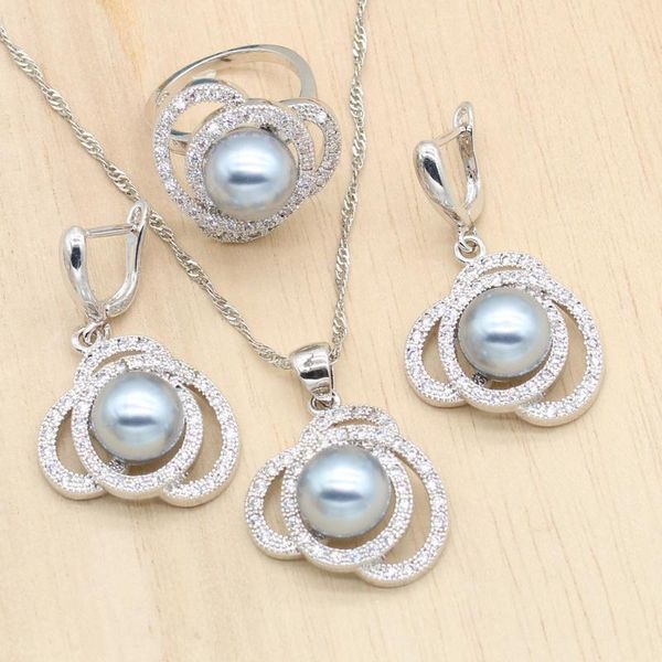 earrings & necklace noble gray pink pearl jewelry sets for women wedding cubic zircon silver color pendant ring 3pcs
earrings & necklace noble gray pink pearl jewelry sets for women wedding cubic zircon silver color pendant ring 3pcs
