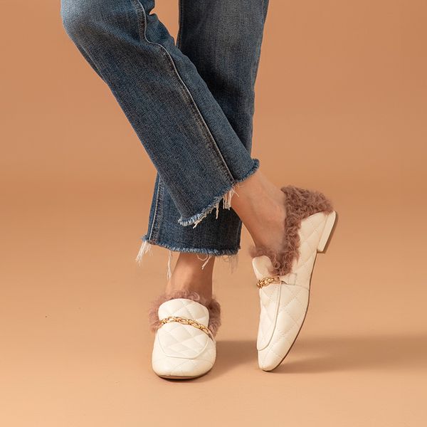 dress shoes wool slippers women sheep leather mules slip-on home shoes chain decorated square toe moccasin ladies flats 27828, Black
dress shoes wool slippers women sheep leather mules slip-on home shoes chain decorated square toe moccasin ladies flats 27828, Black