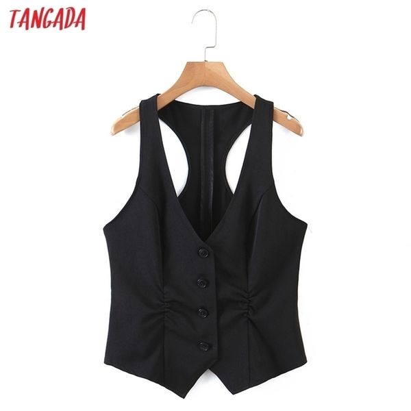 tangada women vintage black thin vest v neck buttons sleeveless female waistcoat 3z73 211220, Black;white
tangada women vintage black thin vest v neck buttons sleeveless female waistcoat 3z73 211220, Black;white