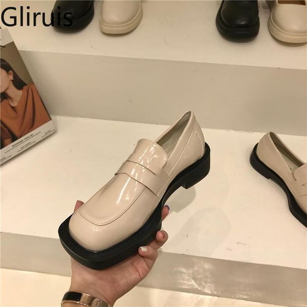 dress shoes brand design british style chunky heel platform women's loafers 2021 patent leather square toe goth women white, Black
dress shoes brand design british style chunky heel platform women's loafers 2021 patent leather square toe goth women white, Black