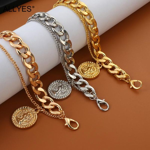 gold color coin portrait charm bracelets for men women fashion cuban chain bracelet party jewlery gifts link,, Black
gold color coin portrait charm bracelets for men women fashion cuban chain bracelet party jewlery gifts link,, Black