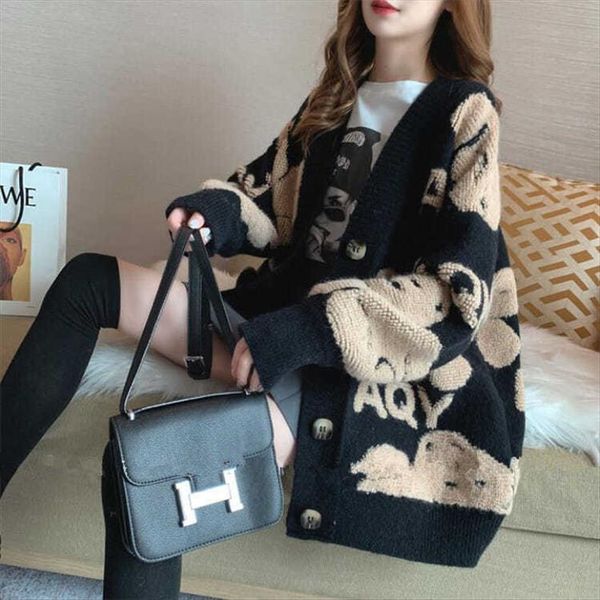 coat womens spring and women sweater autumn lazy style korean loose net red knitted cardigan, White;black
coat womens spring and women sweater autumn lazy style korean loose net red knitted cardigan, White;black