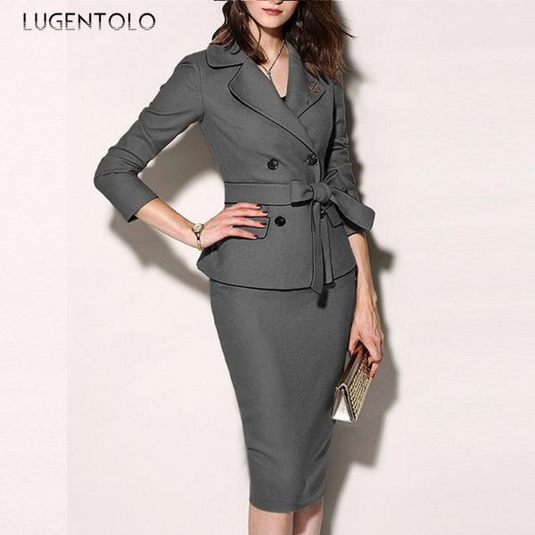 lugentolo women's dress summer lapel double breasted tie bow solid color suit lady eleagnt slim-fit casual dresses, Black;gray
lugentolo women's dress summer lapel double breasted tie bow solid color suit lady eleagnt slim-fit casual dresses, Black;gray