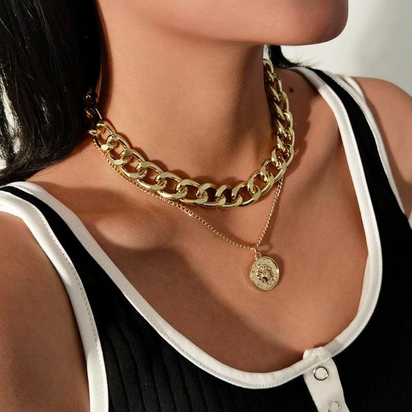 chains vintage multilayer coin chain choker necklace for women silver color fashion portrait chunky necklaces jewelry
chains vintage multilayer coin chain choker necklace for women silver color fashion portrait chunky necklaces jewelry