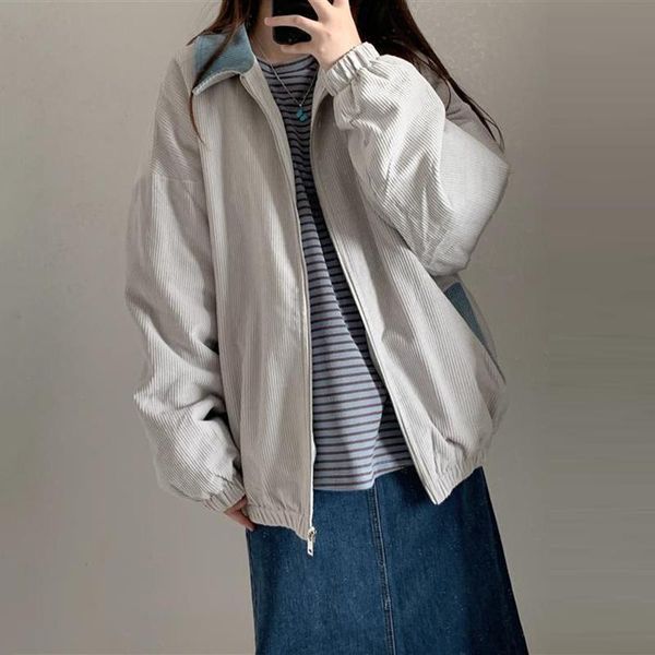 women's jackets 2021 korean jacket female harajuku zipper pleated elastic high street loose student casual coat, Black;brown
women's jackets 2021 korean jacket female harajuku zipper pleated elastic high street loose student casual coat, Black;brown