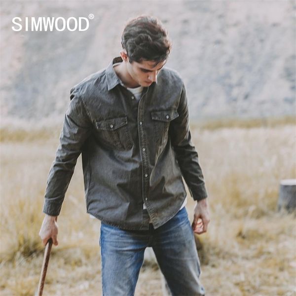 simwood spring 100% cotton vintage overshirt men garment dyed western style shirts plus size cargo military clothes 210331, White;black
simwood spring 100% cotton vintage overshirt men garment dyed western style shirts plus size cargo military clothes 210331, White;black