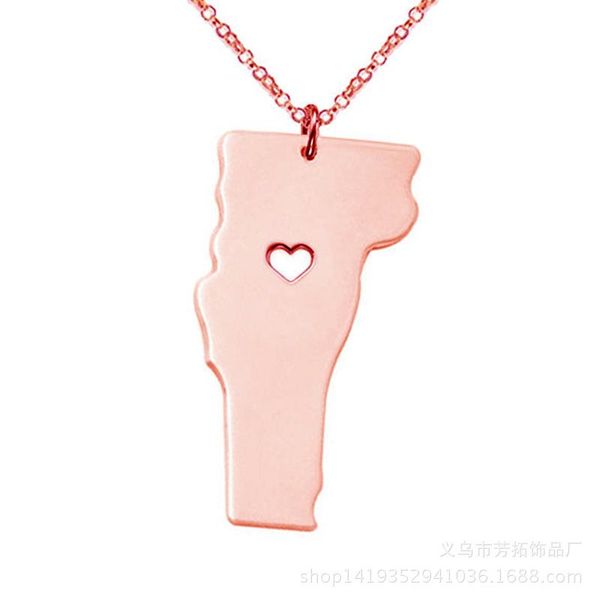 in europe and the united states, vermont map necklace stainless steel pendant necklaces, Silver
in europe and the united states, vermont map necklace stainless steel pendant necklaces, Silver