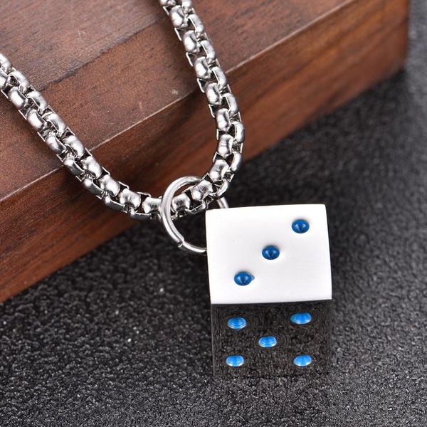pendant necklaces men cool cube dice style stainless steel male lucky gifts jewelry unisex, Silver
pendant necklaces men cool cube dice style stainless steel male lucky gifts jewelry unisex, Silver