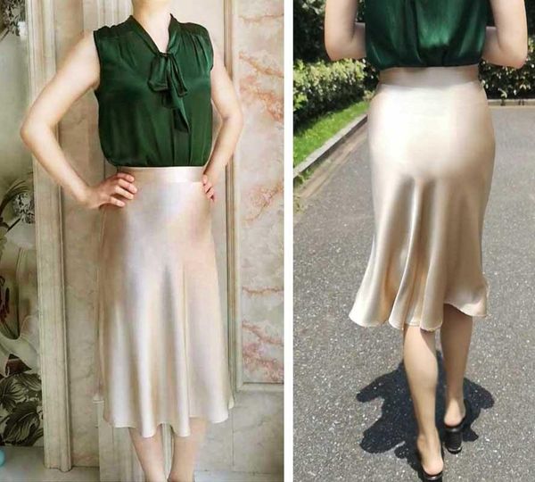 skirts 30 momme 100% silk skirt women a-line middle long high waist fashion natural hip real half fishtail, Black
skirts 30 momme 100% silk skirt women a-line middle long high waist fashion natural hip real half fishtail, Black