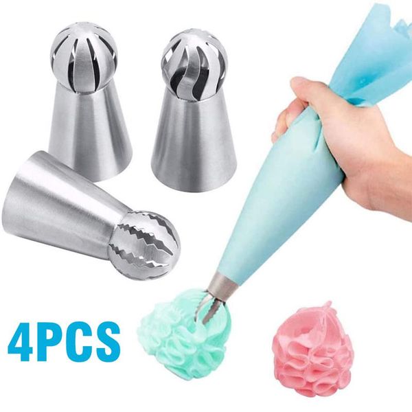 baking & pastry tools 4pcs/set stainless steel spherical cake decorating nozzles with bags icing piping tips tool sphere shape cream
baking & pastry tools 4pcs/set stainless steel spherical cake decorating nozzles with bags icing piping tips tool sphere shape cream