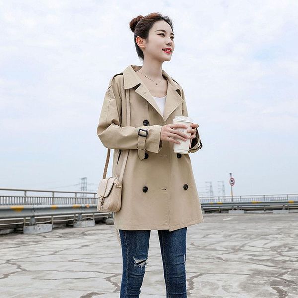 women's trench coats spring women coat casual streetwear double breasted belt female fashion korean loose fit outwear, Tan;black
women's trench coats spring women coat casual streetwear double breasted belt female fashion korean loose fit outwear, Tan;black