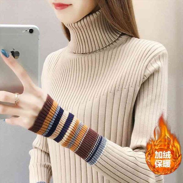 autumn winter plush and thick turtleneck sweater women knitted bottom coat with long sleeves and slim fitting lady pullover, White;black
autumn winter plush and thick turtleneck sweater women knitted bottom coat with long sleeves and slim fitting lady pullover, White;black