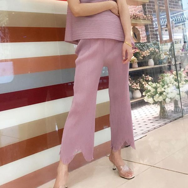 women's pants & capris lanmrem solid color pleated fringed nine-point flared plus woman casual versatile simple fashion 2021 autumn tv5, Black;white
women's pants & capris lanmrem solid color pleated fringed nine-point flared plus woman casual versatile simple fashion 2021 autumn tv5, Black;white