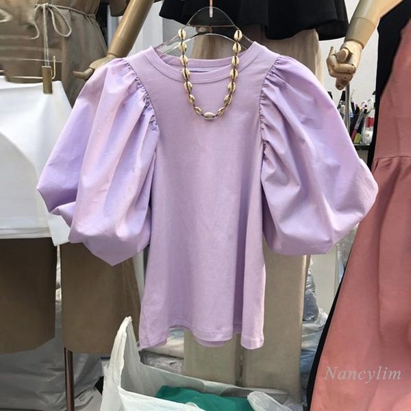 short puff sleeve t-shirt for woman spring and summer 2021 korean style purple girls ladies tees ropa mujer women's, White
short puff sleeve t-shirt for woman spring and summer 2021 korean style purple girls ladies tees ropa mujer women's, White