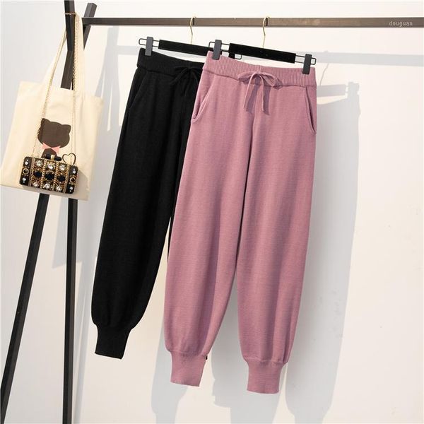 tingyili autumn winter knit sweatpants l-4xl plus size women joggers casual loose black purple pants with drawstring and pockets women', Black;white
tingyili autumn winter knit sweatpants l-4xl plus size women joggers casual loose black purple pants with drawstring and pockets women', Black;white