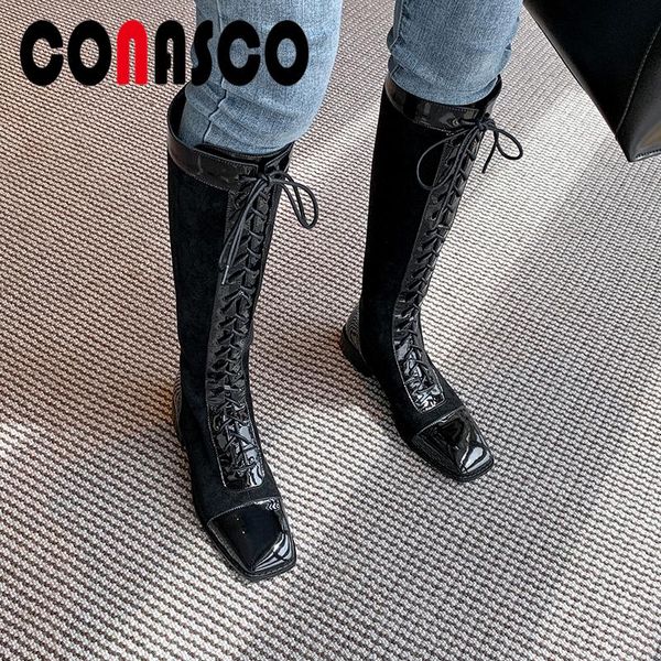 boots conasco fashion genuine leather women knee-high autumn winter cross-tied shoes woman back zipper long, Black
boots conasco fashion genuine leather women knee-high autumn winter cross-tied shoes woman back zipper long, Black