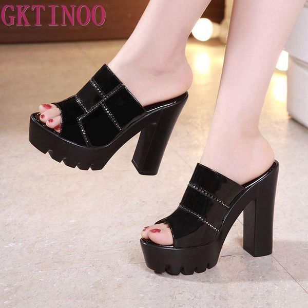 slippers gktinoo open toe leather platform shoes woman summer 2021 high heels slides ladies office slipper white plus size 34-43, Black
slippers gktinoo open toe leather platform shoes woman summer 2021 high heels slides ladies office slipper white plus size 34-43, Black