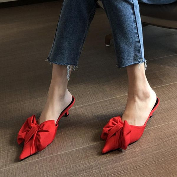 slippers 2021 spring women's pointed toe thin heels party pumps fashion butterfly knot sandals woman summer ladies slides, Black
slippers 2021 spring women's pointed toe thin heels party pumps fashion butterfly knot sandals woman summer ladies slides, Black