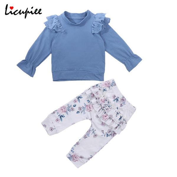clothing sets 1-4 years 2pcs kids baby girl fall blue solid lace long sleeve t-shirt+floral print pants soft cotton clothes, White
clothing sets 1-4 years 2pcs kids baby girl fall blue solid lace long sleeve t-shirt+floral print pants soft cotton clothes, White