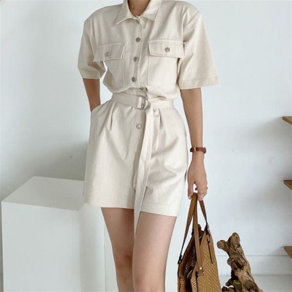 spring summer vintage casual lapel single-breasted lace-up waist multi-pocket tooling overalls shorts women 210510, Black;white
spring summer vintage casual lapel single-breasted lace-up waist multi-pocket tooling overalls shorts women 210510, Black;white