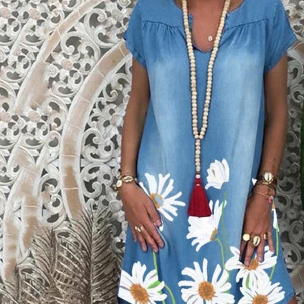40 womens dresses summer women baggy tunic casual loose v neck short sleeve floral shift denim midi sukienki elbise, Black;gray
40 womens dresses summer women baggy tunic casual loose v neck short sleeve floral shift denim midi sukienki elbise, Black;gray