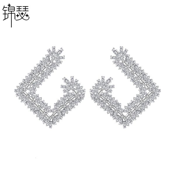 jewelry charm stud shuying earrings creative geometric women's banquet copper inlaid zirconium gift, Golden
jewelry charm stud shuying earrings creative geometric women's banquet copper inlaid zirconium gift, Golden