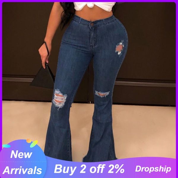 women's jeans fashion ripped for women plus size high waist flared bell bottom calca feminina, Blue
women's jeans fashion ripped for women plus size high waist flared bell bottom calca feminina, Blue