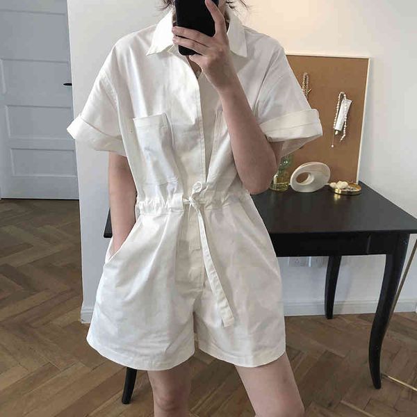 women's jumpsuits & rompers white casual jumpsuit pants korean retro workwear women summer simple bf style loose romper shorts overalls, Black;white
women's jumpsuits & rompers white casual jumpsuit pants korean retro workwear women summer simple bf style loose romper shorts overalls, Black;white