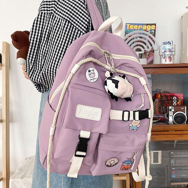 enopella fashion nylon women backpack waterproof kawaii girl's female schoolbag multi-pocket black cute travel bag mochila
enopella fashion nylon women backpack waterproof kawaii girl's female schoolbag multi-pocket black cute travel bag mochila