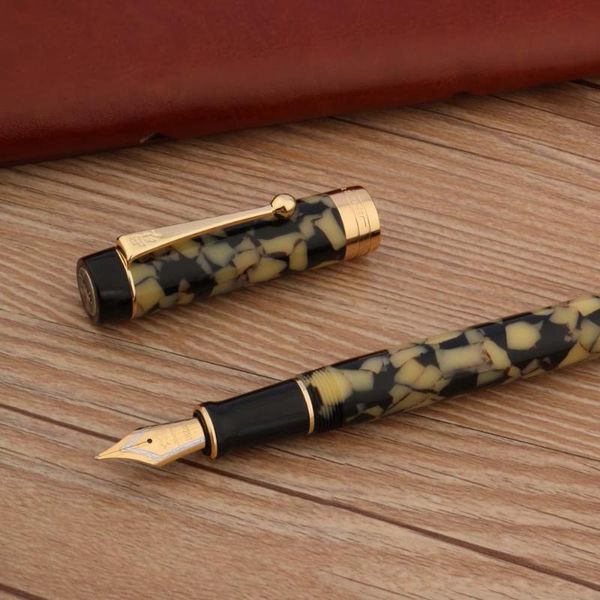 jinhao 100 acrylic fountain pen golden black spin ink pens business office school supplies writing
jinhao 100 acrylic fountain pen golden black spin ink pens business office school supplies writing